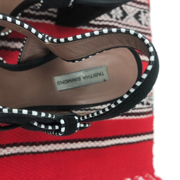 Tabitha Simmons Block Heel Black & White Sandals 9 - Picture 11 of 14